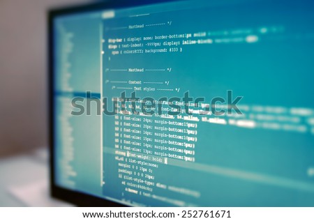 Web site codes on computer monitor.