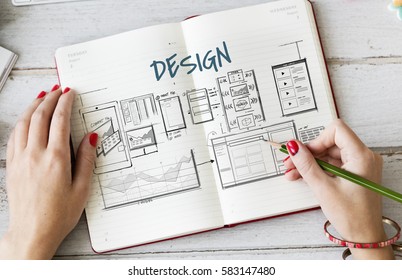 Web template layout draft sketch