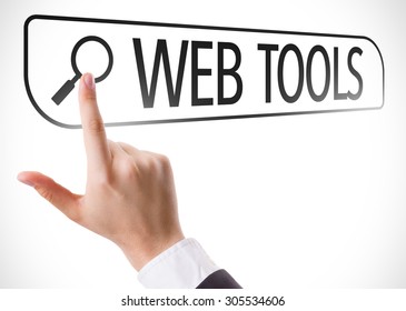 Web Tools Written In Search Bar On Virtual Screen