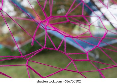 A web of yarn, network concept
