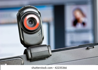 Webcam on a computer screen