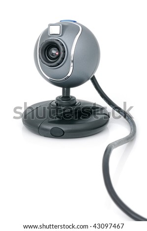 Webcamera for internet video-conference on a white background