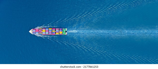webinar banner Cargo container Ship, cargo maritime ship with contrail in the ocean ship carrying container and running for export  concept technology freight shipping sea freight by Express Ship 