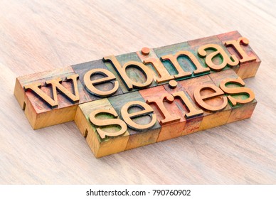 Webinar Series (web Seminar) Word Abstract In Letterpress Wood Type Printing Blocks