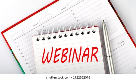 WEBINAR Text On Notebook On Diary,business