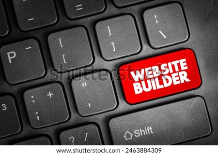 Website Builder text button on keyboard, concept background