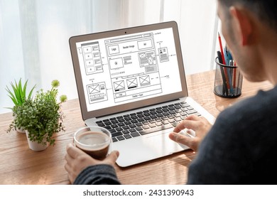 Website design software provide modish template for online retail business and e-commerce - Powered by Shutterstock