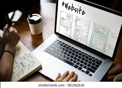 Website Development Layout Sketch Drawing Stock Photo (Edit Now) 584657779