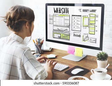 Website development layout sketch drawing