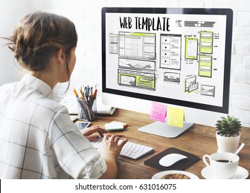 Website development layout sketch drawing - Shutterstock ID 631016075