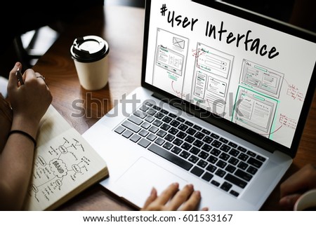 Website development layout sketch drawing