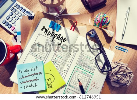 Website development layout sketch drawing