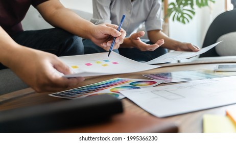 Website development UI UX. designer brainstorming application for mobile Creative digital