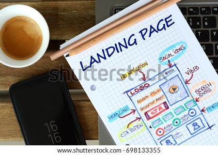 Website landing page  development – sketch on math book