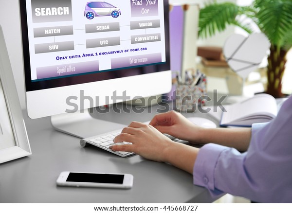Website Selling Cars Online Insurance Concept Stock Photo