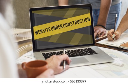 Website Under Construction Error Concept