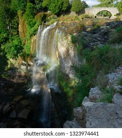 Websters Falls Niagara Escarpment And Spencer Creek With Stone B