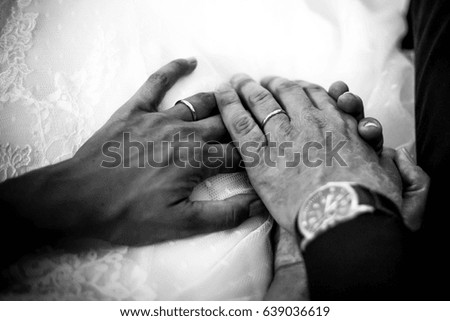 Similar – Image, Stock Photo hands intertwined wedding couple on wedding day