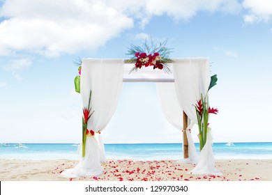 Wedding Arch And Set Up On Beach