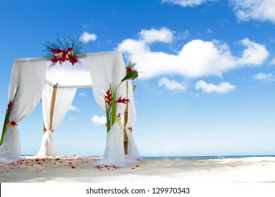 Wedding Arch And Set Up On Beach