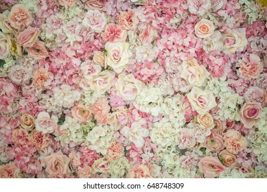 Beautiful Flowers Background Wedding Scene Stock Photo (Edit Now) 218860087