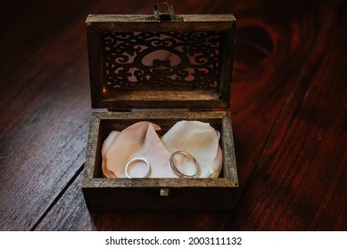 Wedding Bands In A Nice Wooden Box