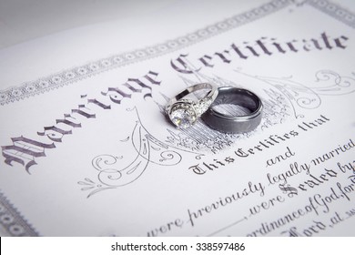 wedding bands on a marriage license