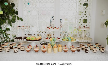 Wedding And Baptism Candy Bar And Fruit Bar With Drinks 