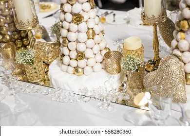 Wedding Blue Cake  With Edible Gold Leaf 