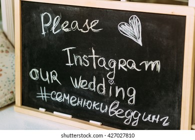 Wedding Board With The Information About Instagram