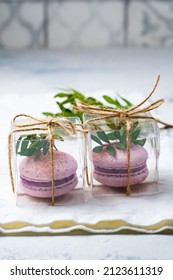 Wedding Bonbonnieres With Macaron. Gift For A Wedding Guest.