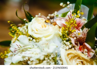 wedding bouquet close-up, wedding day
