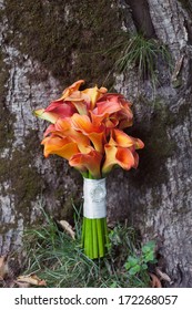 wedding bouquet orange calla