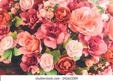 wedding bouquet with rose bush, Ranunculus asiaticus as a background - Powered by Shutterstock