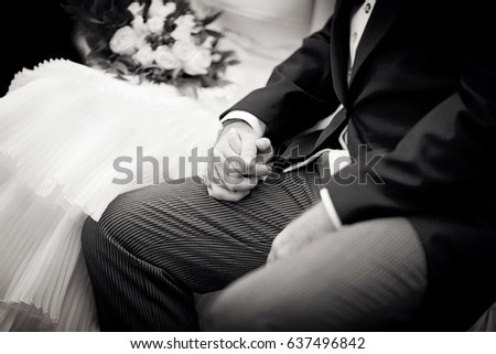 Similar – Image, Stock Photo hands intertwined wedding couple on wedding day