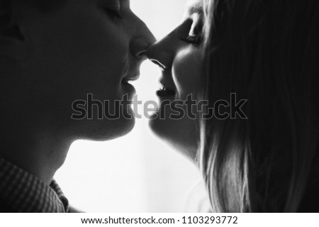 Similar – Image, Stock Photo Kiss. Joy Face Human being