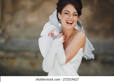 wedding bride smiling