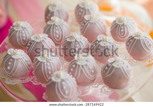 Wedding Cake Balls Pink White Stock Photo Edit Now 287169422