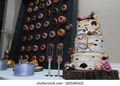 Wedding Cake With Donut Wall 