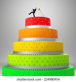 Wedding Cake With Funny Caketopper