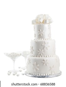 Wedding Cake Isolated On White Background