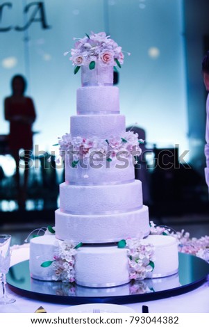 Wedding Cake Large Wedding Cake Roses Stock Photo Edit Now