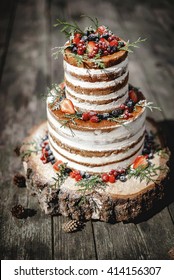 Wedding Cake In Rustic Style