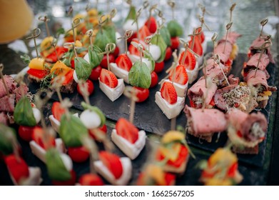 
Wedding Canapes Cheese With Strawberries