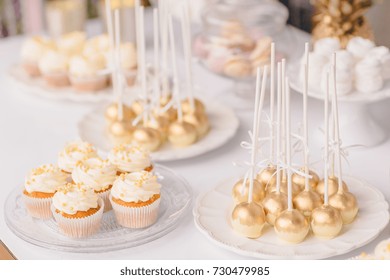 Wedding Candy Bar Table. Cakes And Other Sweets