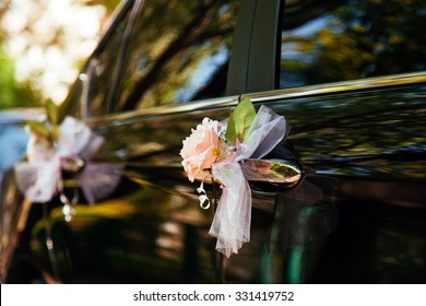 Wedding Car Decorated With Flowers