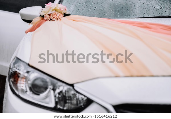 Wedding Car Decorations Decor Fabric Wedding Stock Photo Edit Now