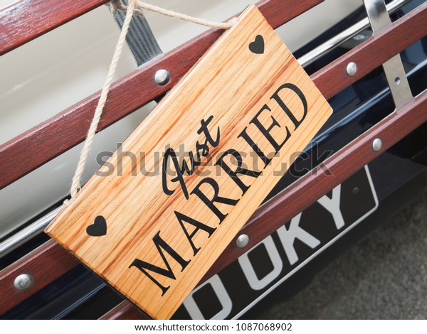 Wedding Car with just married\
sign