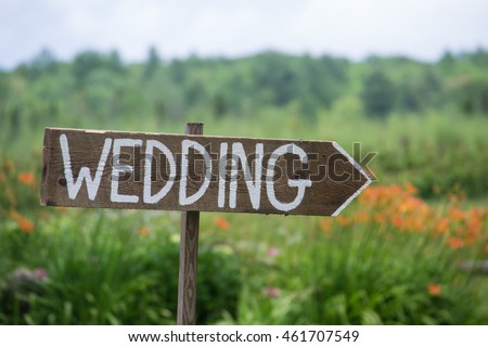 Wedding ceremony sign