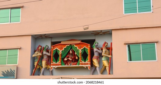 An Wedding Community Center Building Is Decorated With Traditional Sedan Chair Of Bangladesh